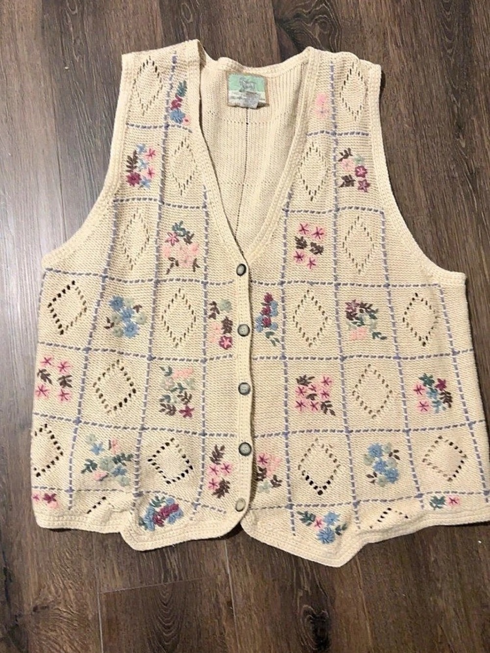 The Alpine Collective Boho Cottagecore plus size floral sweater vest size 3X